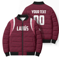 Custom Argentine Football Lanus Bomber Puffer Jacket Granate Go Champions