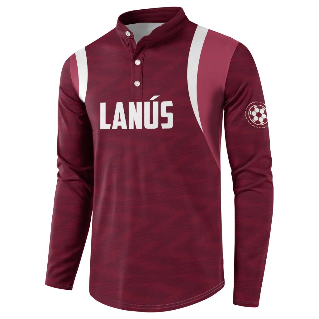 Custom Argentine Football Lanus Button Sweatshirt Granate Go Champions