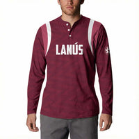 Custom Argentine Football Lanus Button Sweatshirt Granate Go Champions