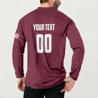 Custom Argentine Football Lanus Button Sweatshirt Granate Go Champions