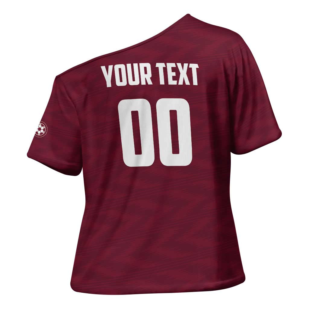Custom Argentine Football Lanus Cross Shoulder Shirt Granate Go Champions