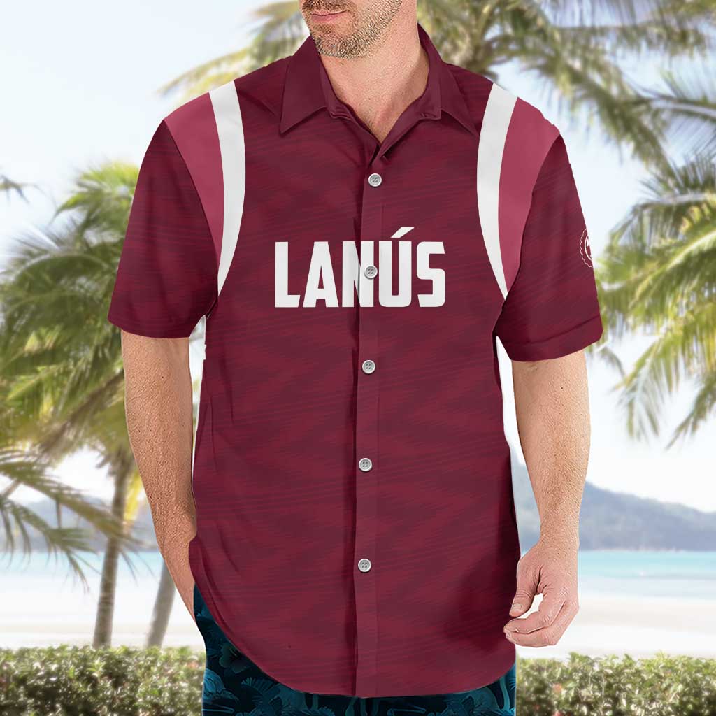 Custom Argentine Football Lanus Hawaiian Shirt Granate Go Champions