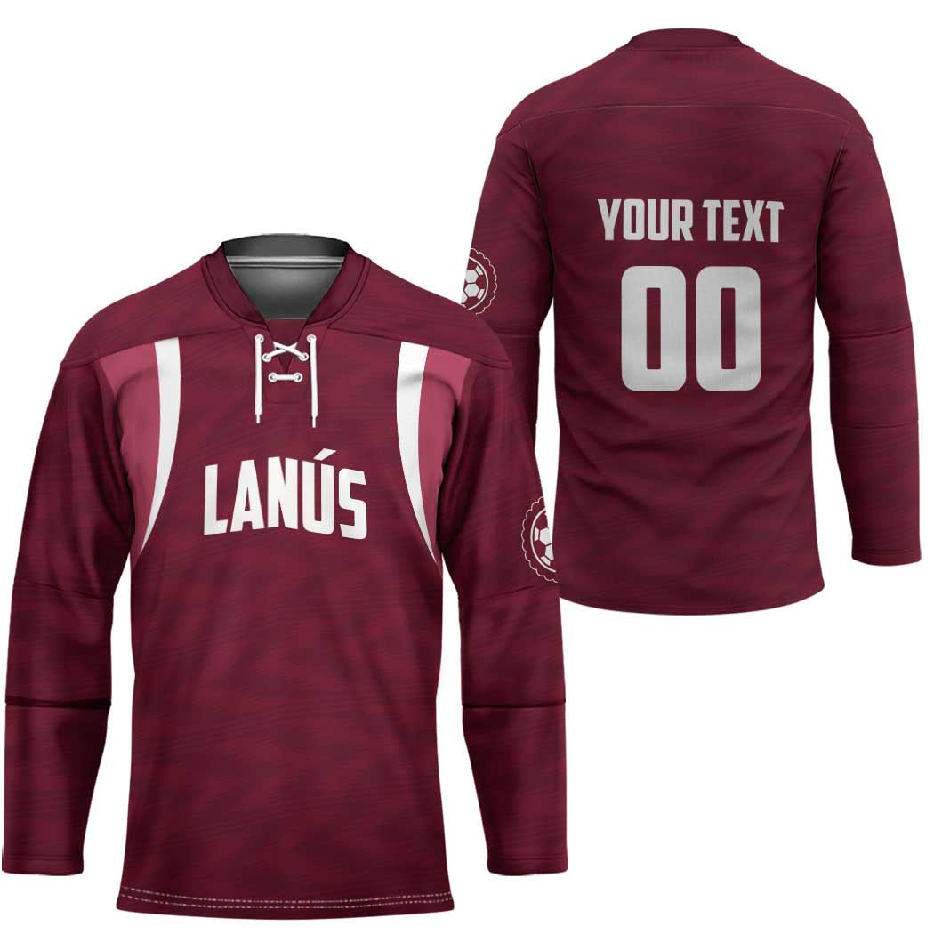 Custom Argentine Football Lanus Hockey Jersey Granate Go Champions