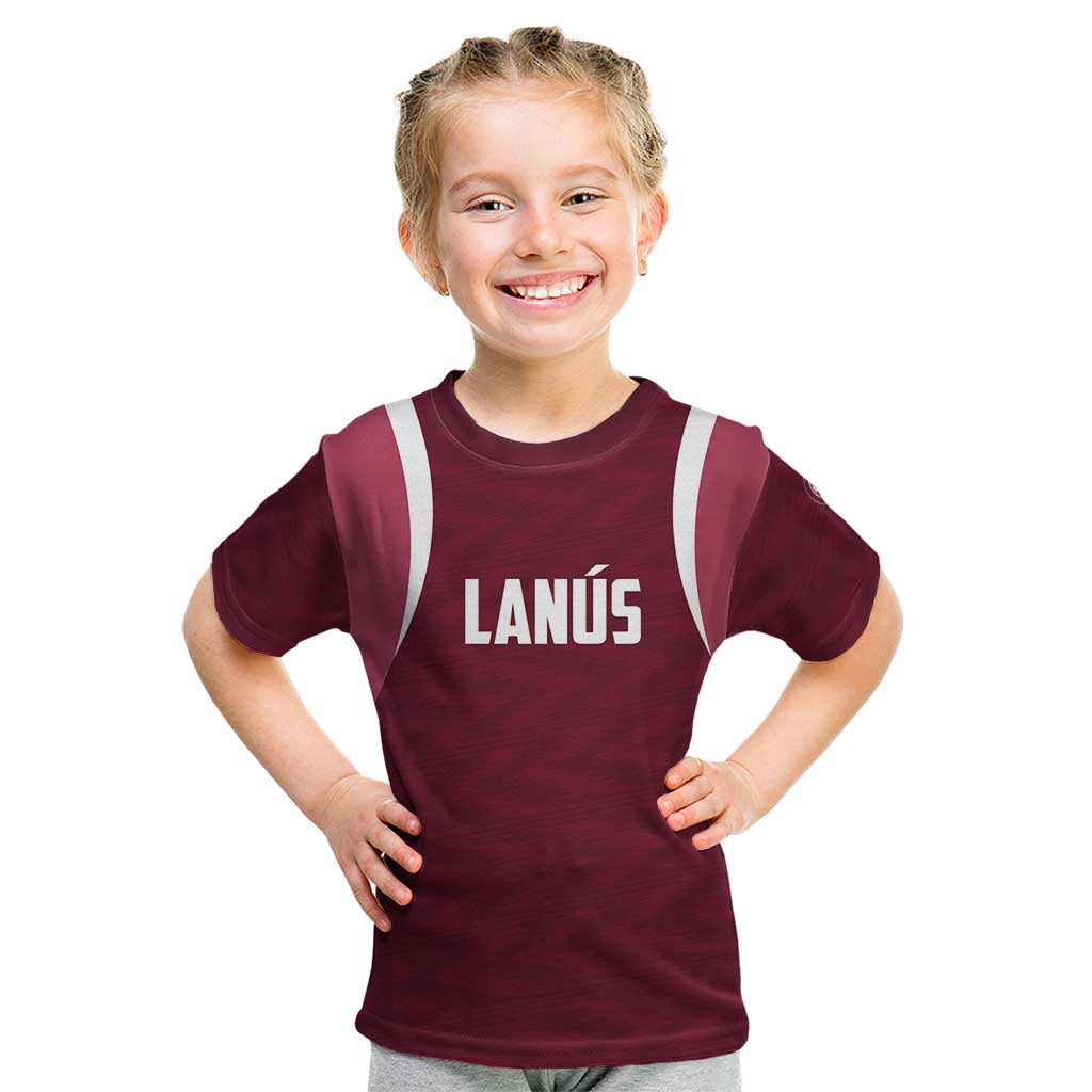 Custom Argentine Football Lanus Kid T Shirt Granate Go Champions