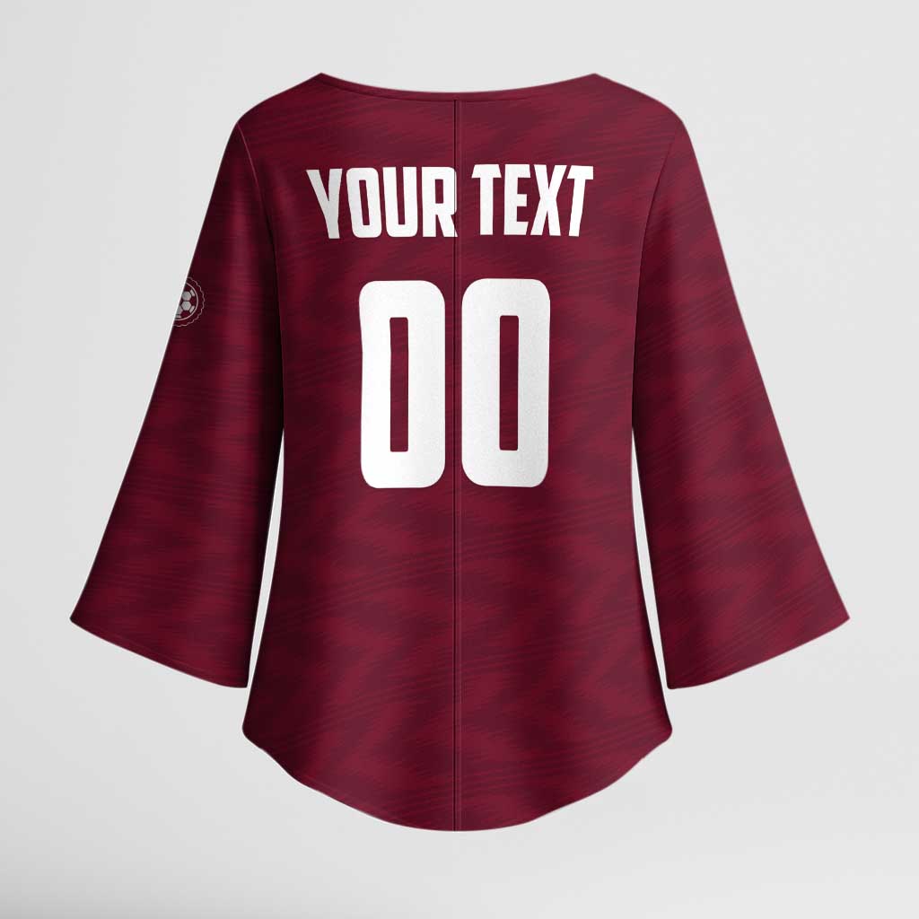 Custom Argentine Football Lanus Kimono Sleeve Blouse Granate Go Champions