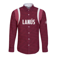 Custom Argentine Football Lanus Long Sleeve Button Shirt Granate Go Champions