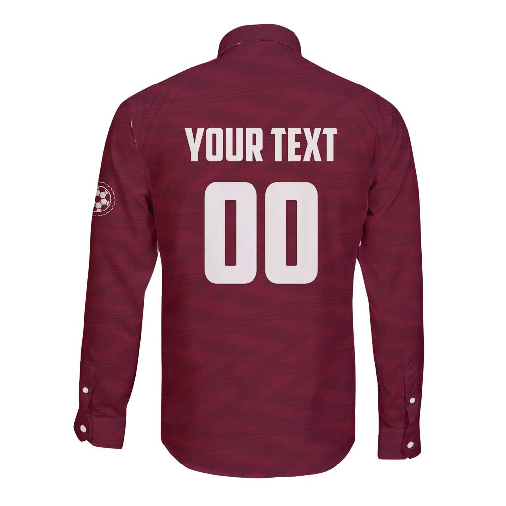 Custom Argentine Football Lanus Long Sleeve Button Shirt Granate Go Champions