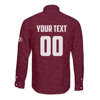 Custom Argentine Football Lanus Long Sleeve Button Shirt Granate Go Champions