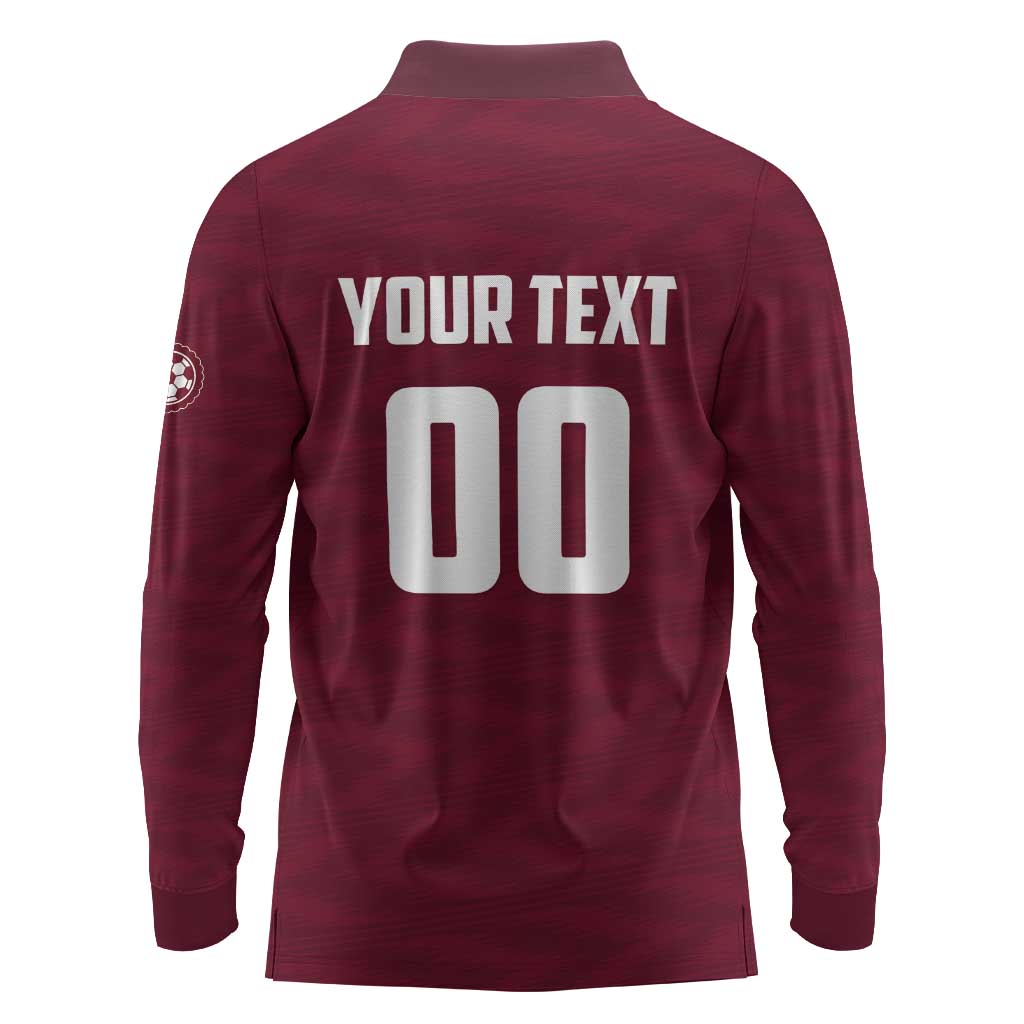 Custom Argentine Football Lanus Long Sleeve Polo Shirt Granate Go Champions