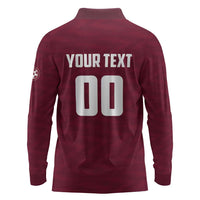 Custom Argentine Football Lanus Long Sleeve Polo Shirt Granate Go Champions