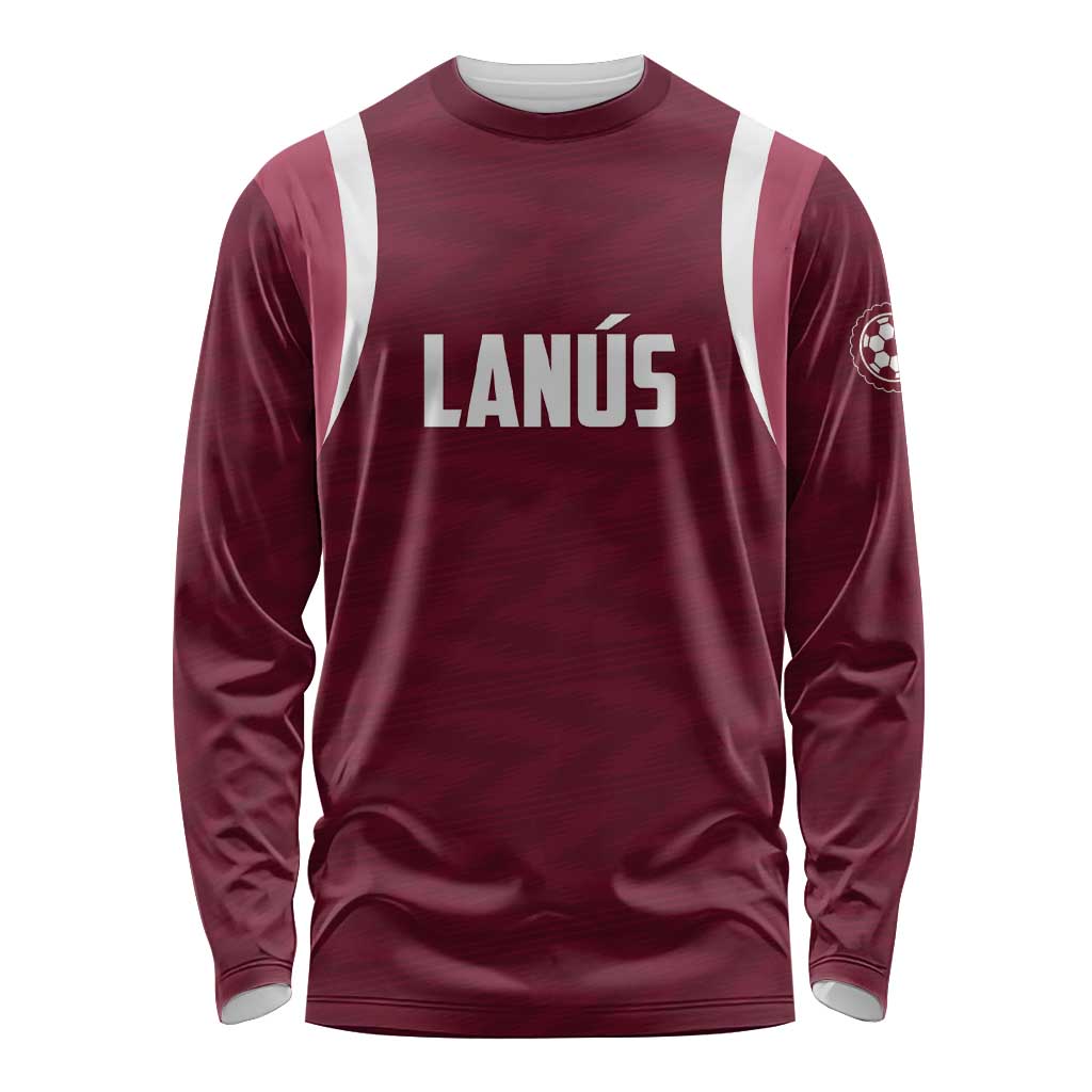 Custom Argentine Football Lanus Long Sleeve Shirt Granate Go Champions