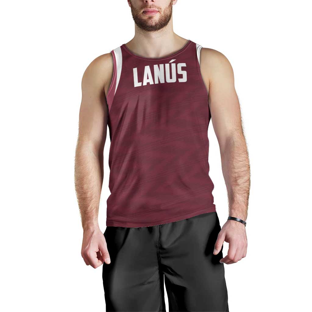 Custom Argentine Football Lanus Men Tank Top Granate Go Champions