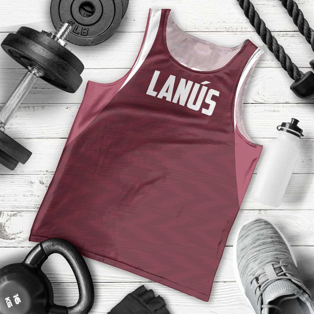 Custom Argentine Football Lanus Men Tank Top Granate Go Champions