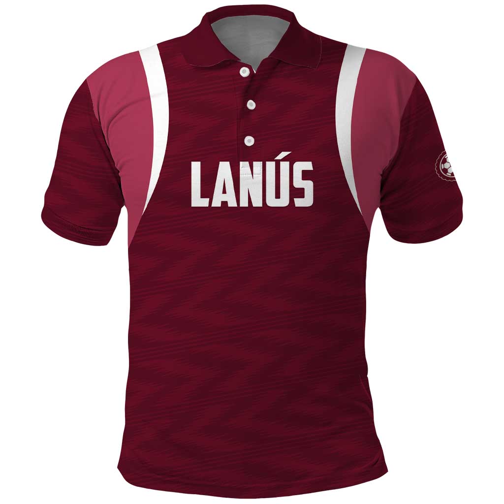 Custom Argentine Football Lanus Polo Shirt Granate Go Champions