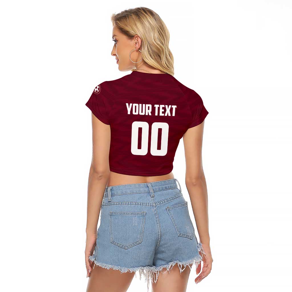 Custom Argentine Football Lanus Raglan Cropped T Shirt Granate Go Champions