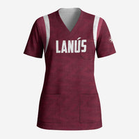 Custom Argentine Football Lanus Scrub Top Granate Go Champions