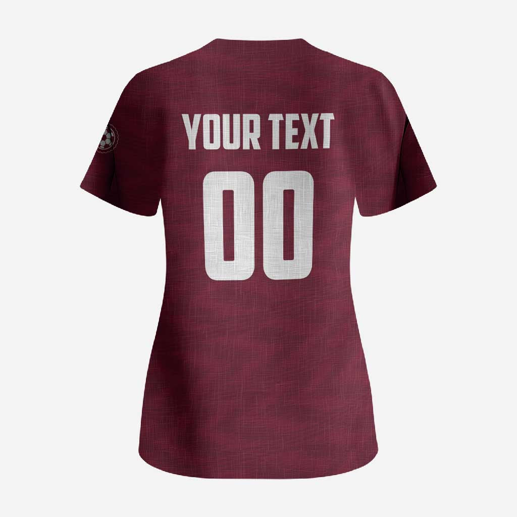Custom Argentine Football Lanus Scrub Top Granate Go Champions