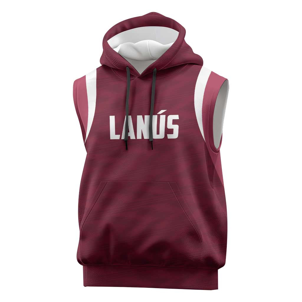 Custom Argentine Football Lanus Sleeveless Hoodie Granate Go Champions