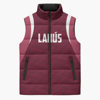 Custom Argentine Football Lanus Sleeveless Puffer Jacket Granate Go Champions