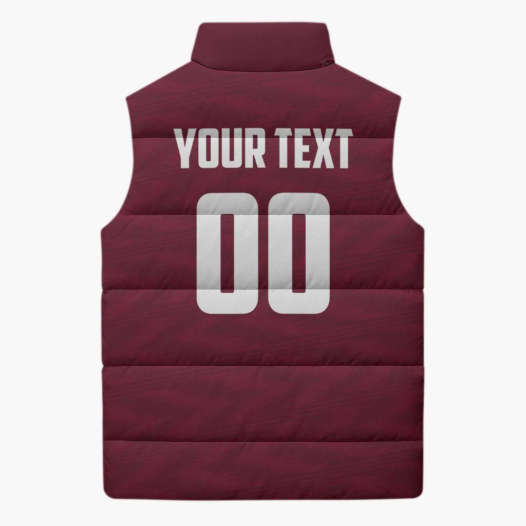 Custom Argentine Football Lanus Sleeveless Puffer Jacket Granate Go Champions