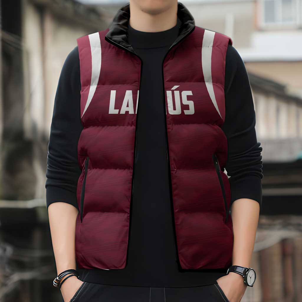 Custom Argentine Football Lanus Sleeveless Puffer Jacket Granate Go Champions