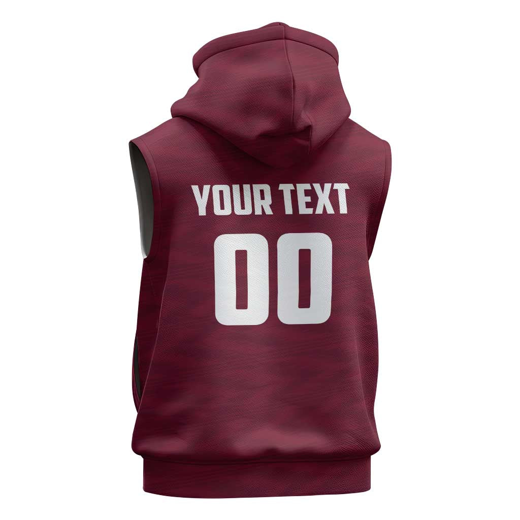 Custom Argentine Football Lanus Sleeveless Zip Hoodie Granate Go Champions