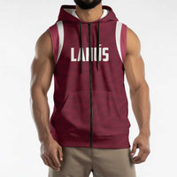 Custom Argentine Football Lanus Sleeveless Zip Hoodie Granate Go Champions