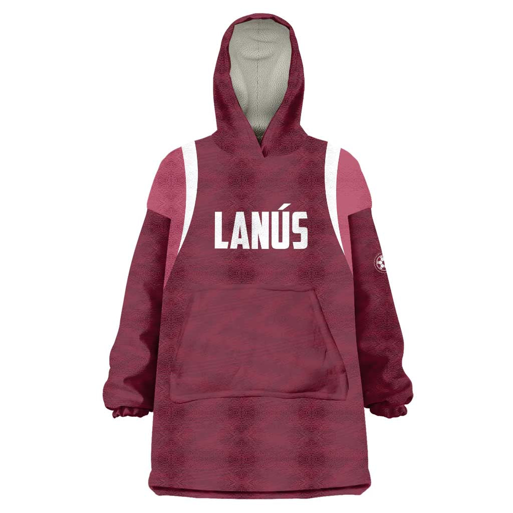 Custom Argentine Football Lanus Wearable Blanket Hoodie Granate Go Champions