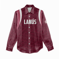 Custom Argentine Football Lanus Women Casual Shirt Granate Go Champions