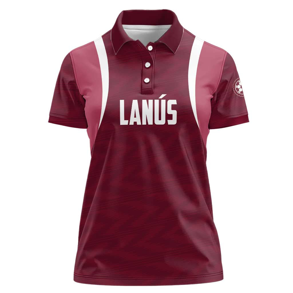 Custom Argentine Football Lanus Women Polo Shirt Granate Go Champions