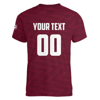Custom Argentine Football Lanus Women V-Neck T-Shirt Granate Go Champions