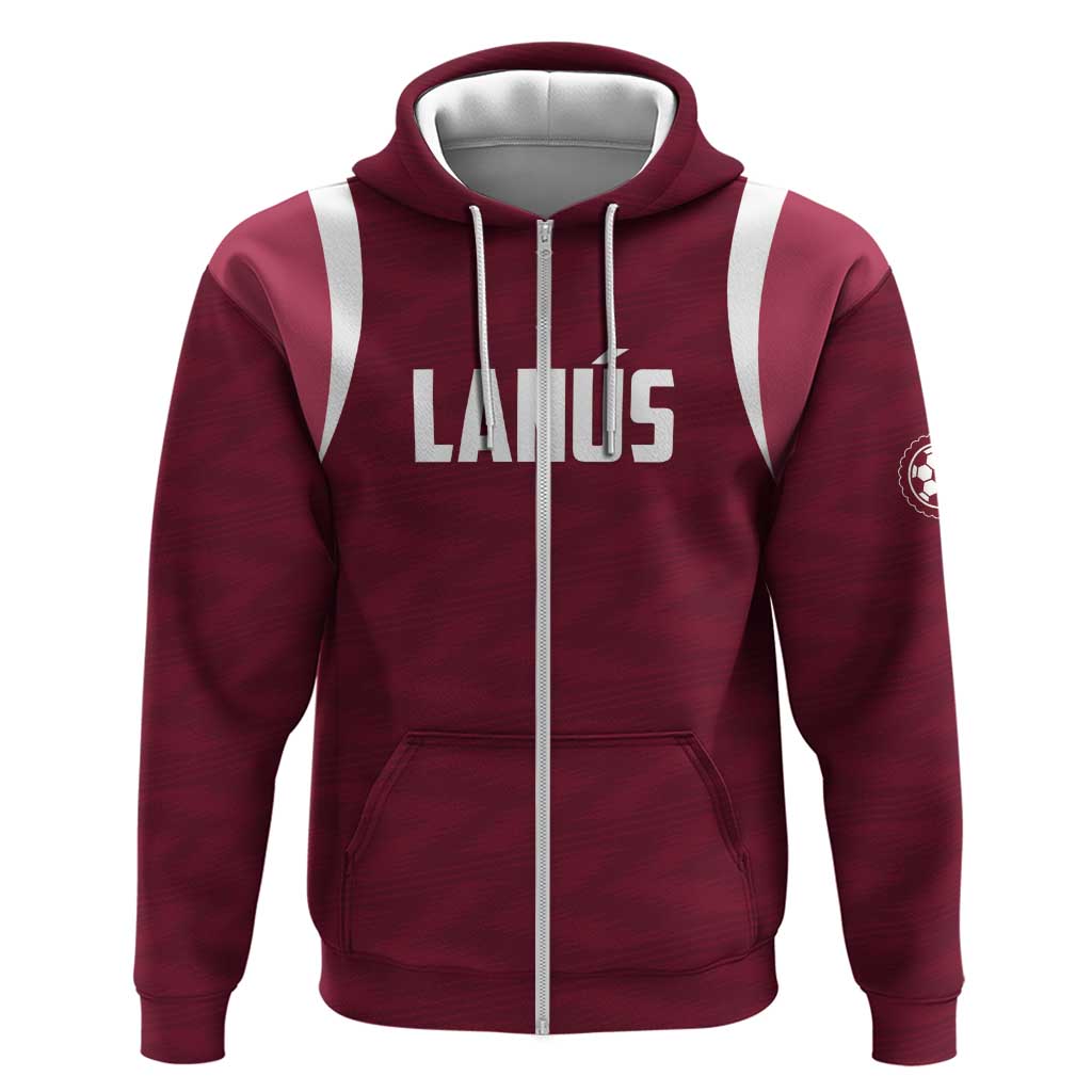 Custom Argentine Football Lanus Zip Hoodie Granate Go Champions