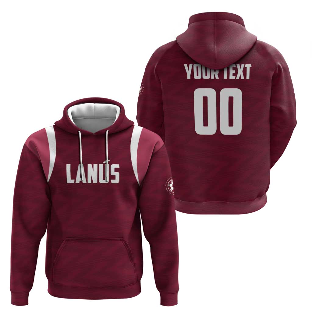 Custom Argentine Football Lanus Zip Hoodie Granate Go Champions