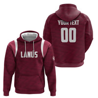Custom Argentine Football Lanus Zip Hoodie Granate Go Champions
