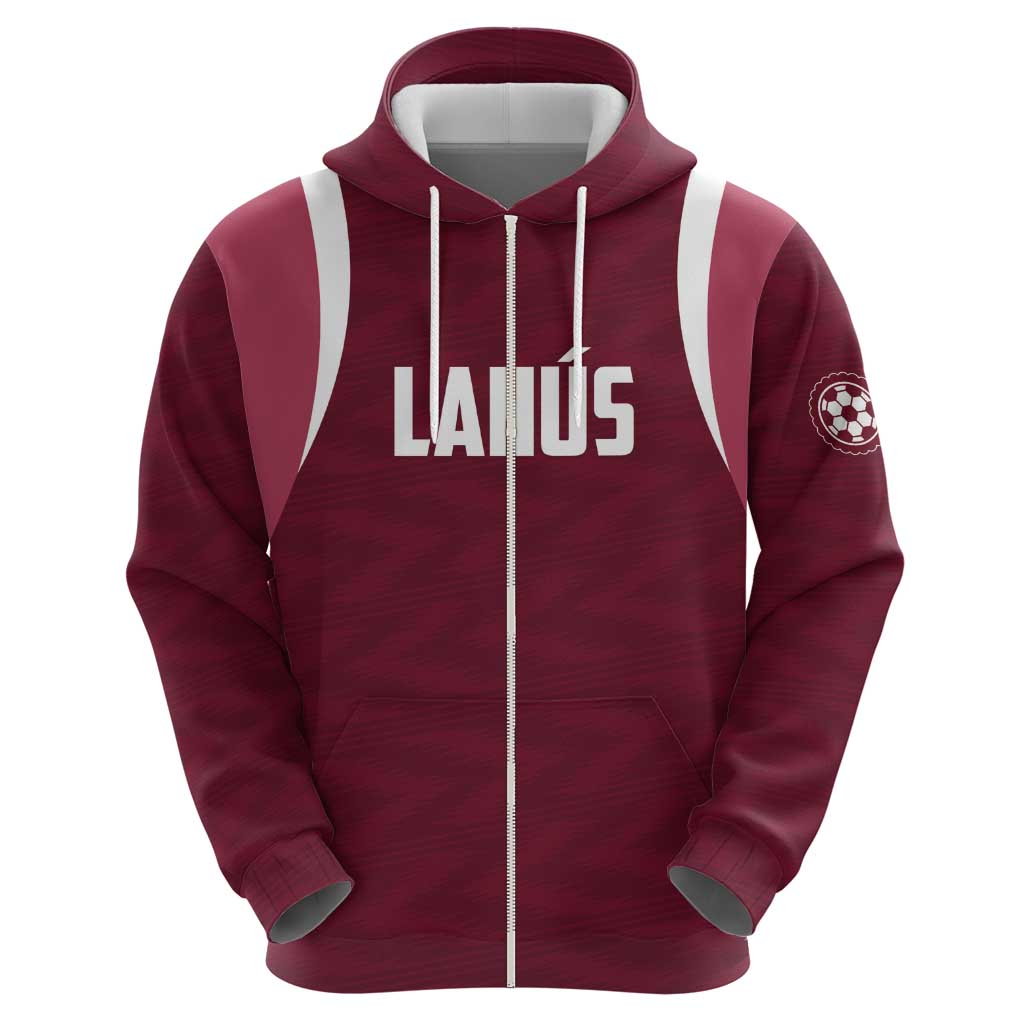 Custom Argentine Football Lanus Zip Hoodie Granate Go Champions