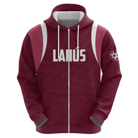 Custom Argentine Football Lanus Zip Hoodie Granate Go Champions