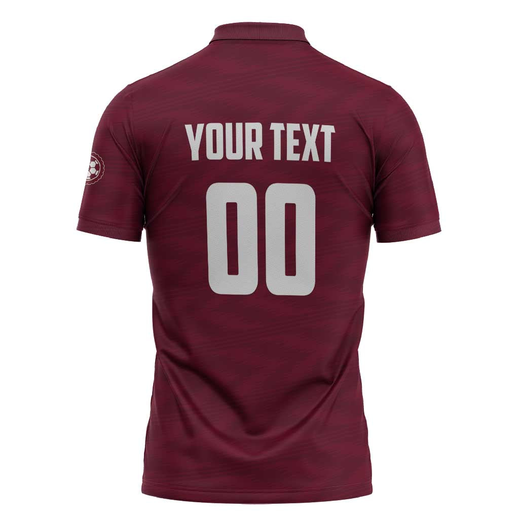 Custom Argentine Football Lanus Zipper Polo Shirt Granate Go Champions