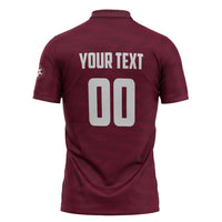 Custom Argentine Football Lanus Zipper Polo Shirt Granate Go Champions