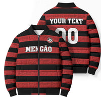 Custom Brazilian Football Big Mengo Bomber Puffer Jacket Rubro-Negro Go Glory