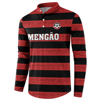Custom Brazilian Football Big Mengo Button Sweatshirt Rubro-Negro Go Glory