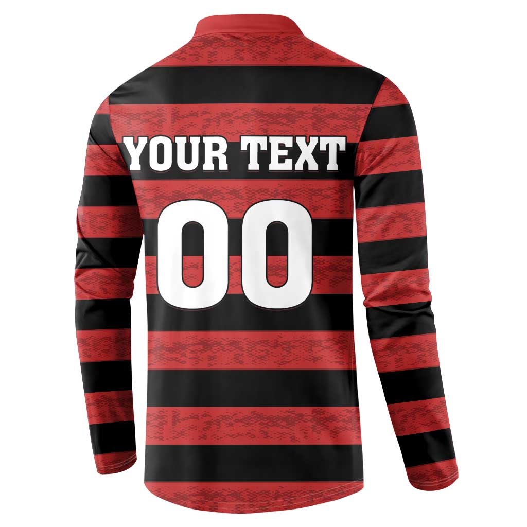 Custom Brazilian Football Big Mengo Button Sweatshirt Rubro-Negro Go Glory