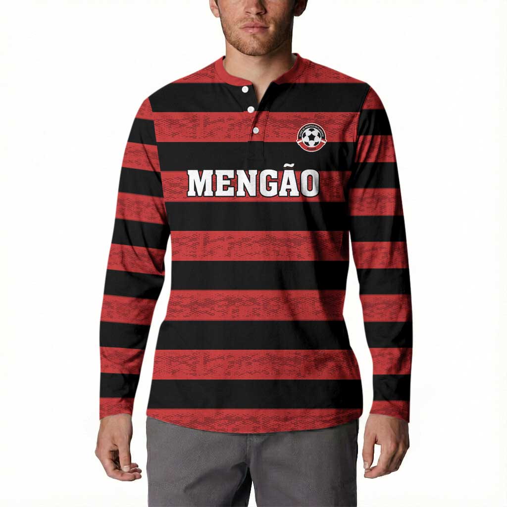 Custom Brazilian Football Big Mengo Button Sweatshirt Rubro-Negro Go Glory