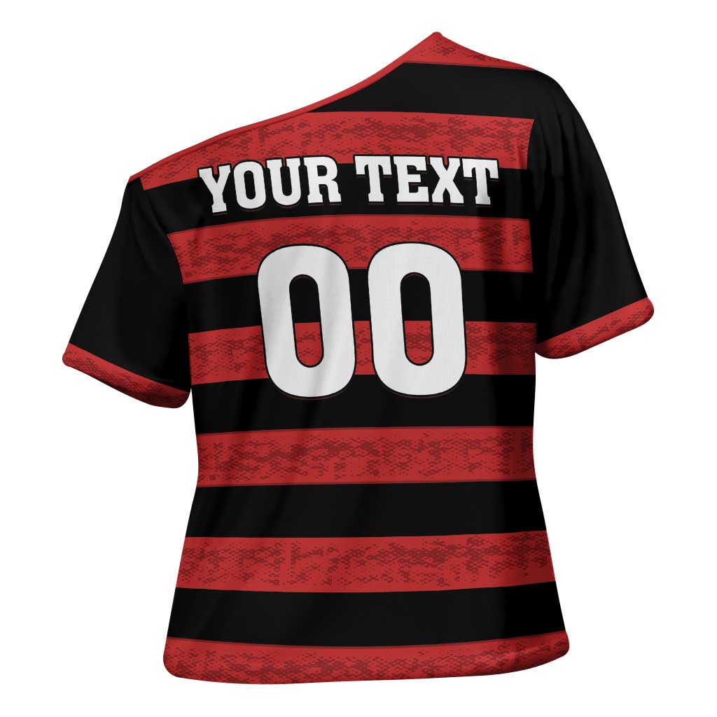 Custom Brazilian Football Big Mengo Cross Shoulder Shirt Rubro-Negro Go Glory