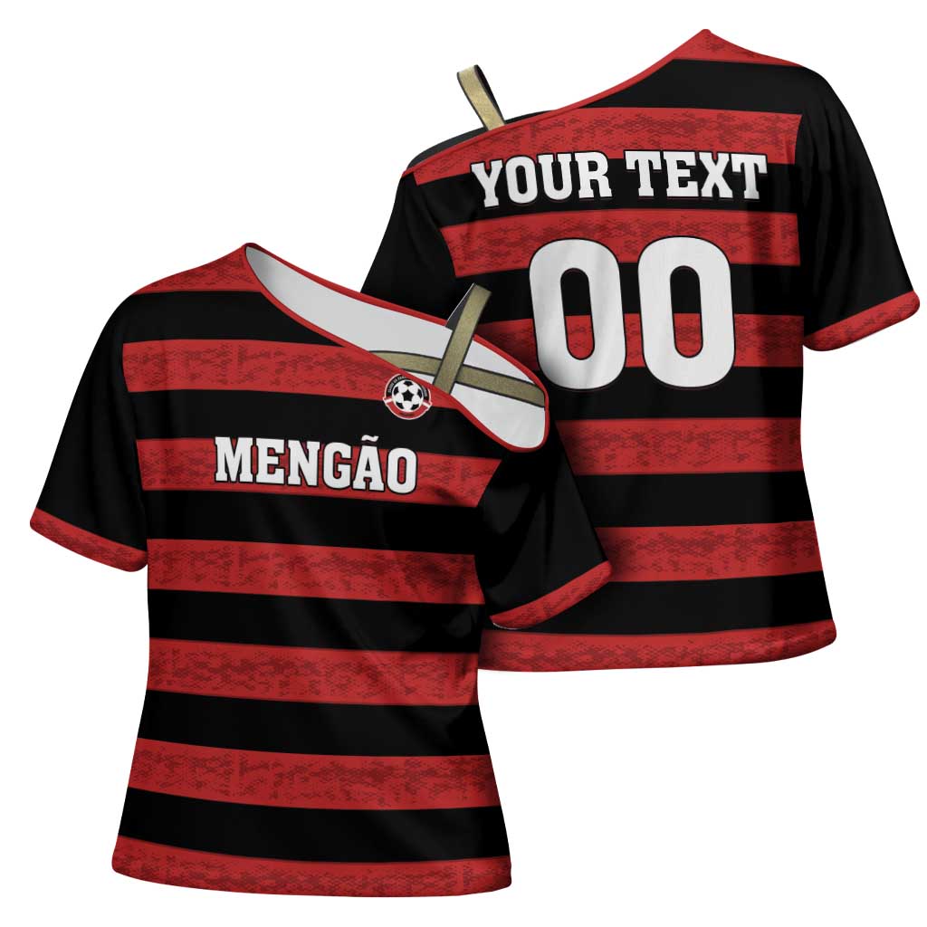 Custom Brazilian Football Big Mengo Cross Shoulder Shirt Rubro-Negro Go Glory