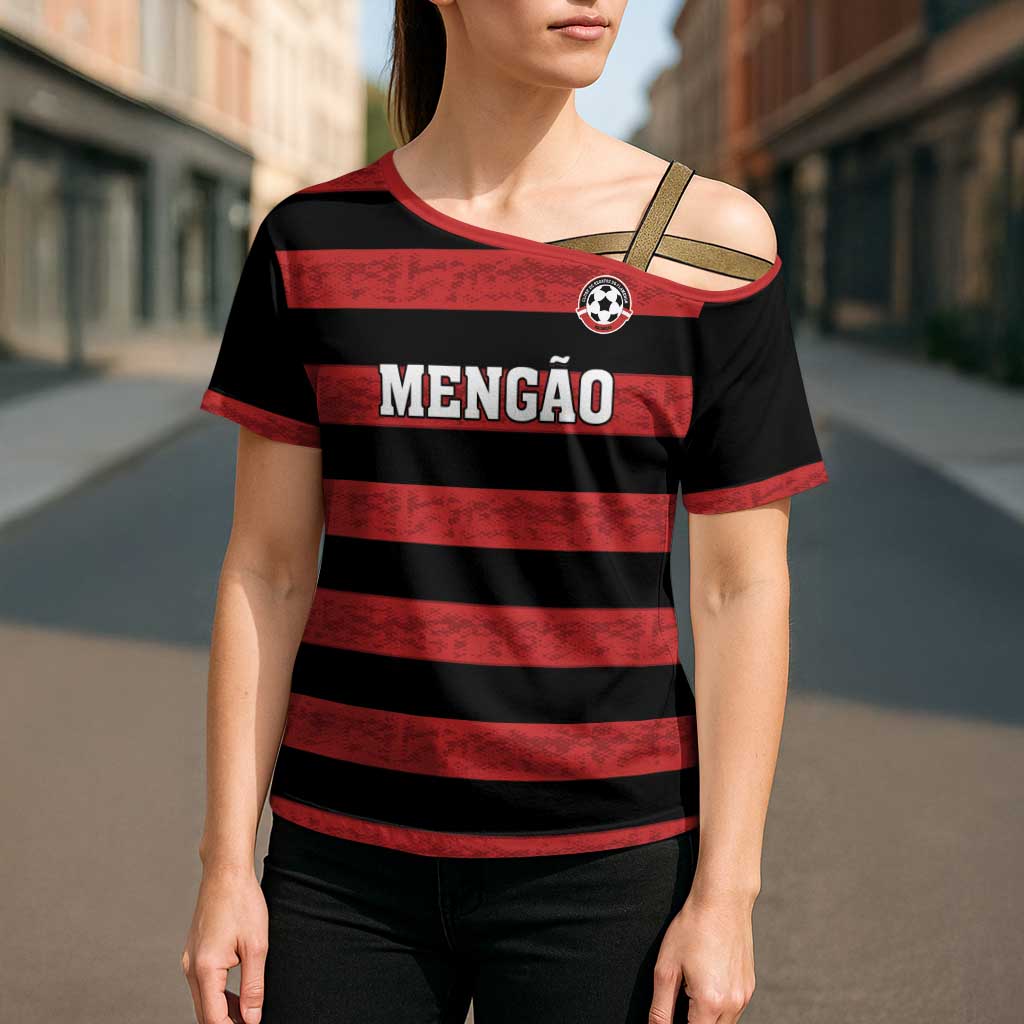 Custom Brazilian Football Big Mengo Cross Shoulder Shirt Rubro-Negro Go Glory