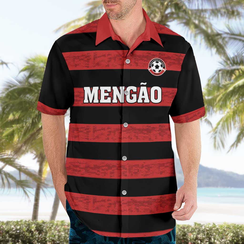 Custom Brazilian Football Big Mengo Hawaiian Shirt Rubro-Negro Go Glory