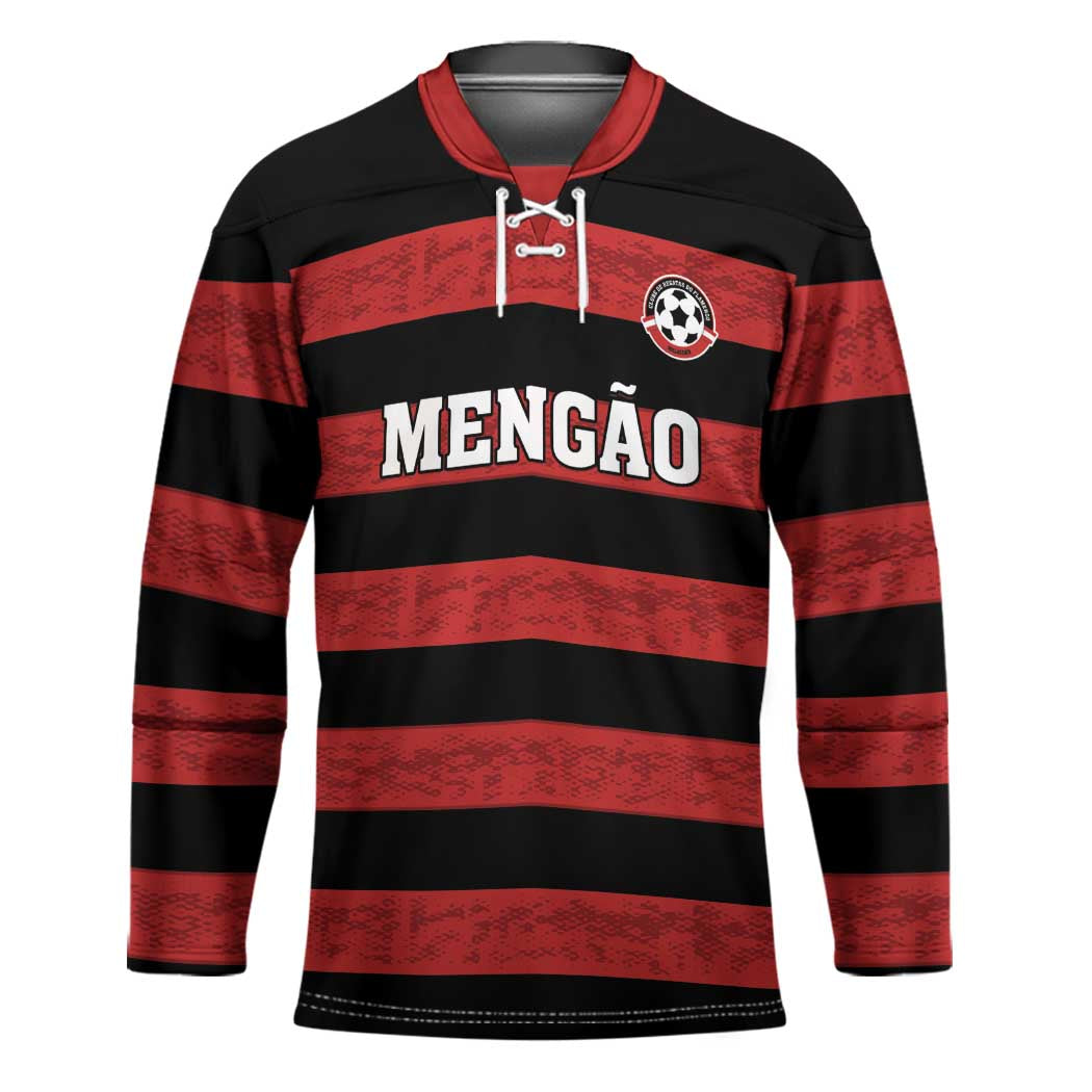 Custom Brazilian Football Big Mengo Hockey Jersey Rubro-Negro Go Glory