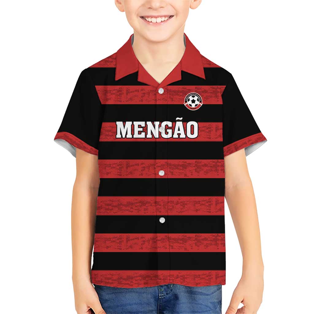 Custom Brazilian Football Big Mengo Kid Hawaiian Shirt Rubro-Negro Go Glory