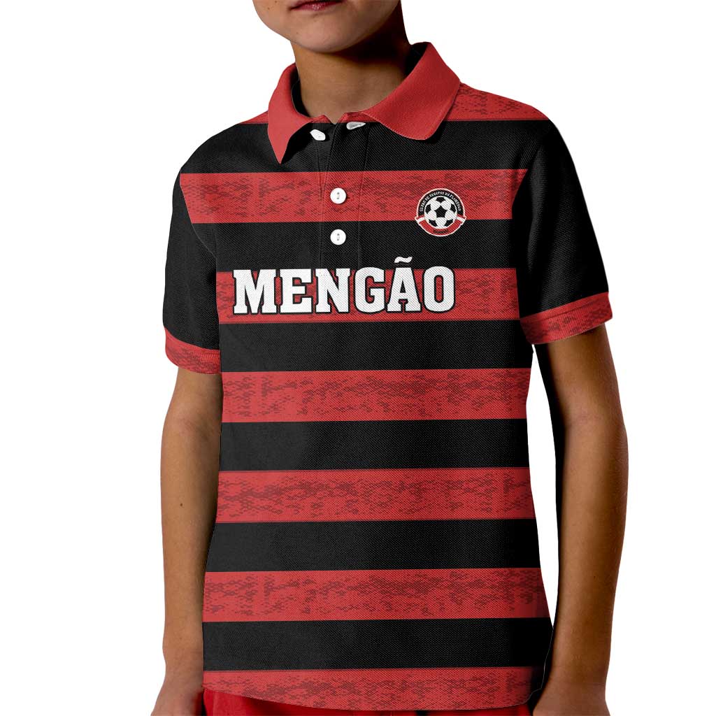 Custom Brazilian Football Big Mengo Kid Polo Shirt Rubro-Negro Go Glory