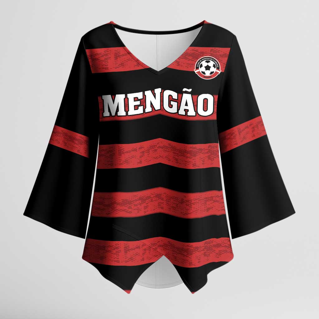 Custom Brazilian Football Big Mengo Kimono Sleeve Blouse Rubro-Negro Go Glory